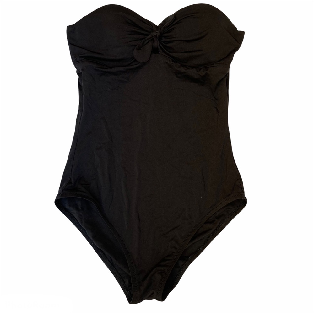 J Crew strapless black one piece bathing suit